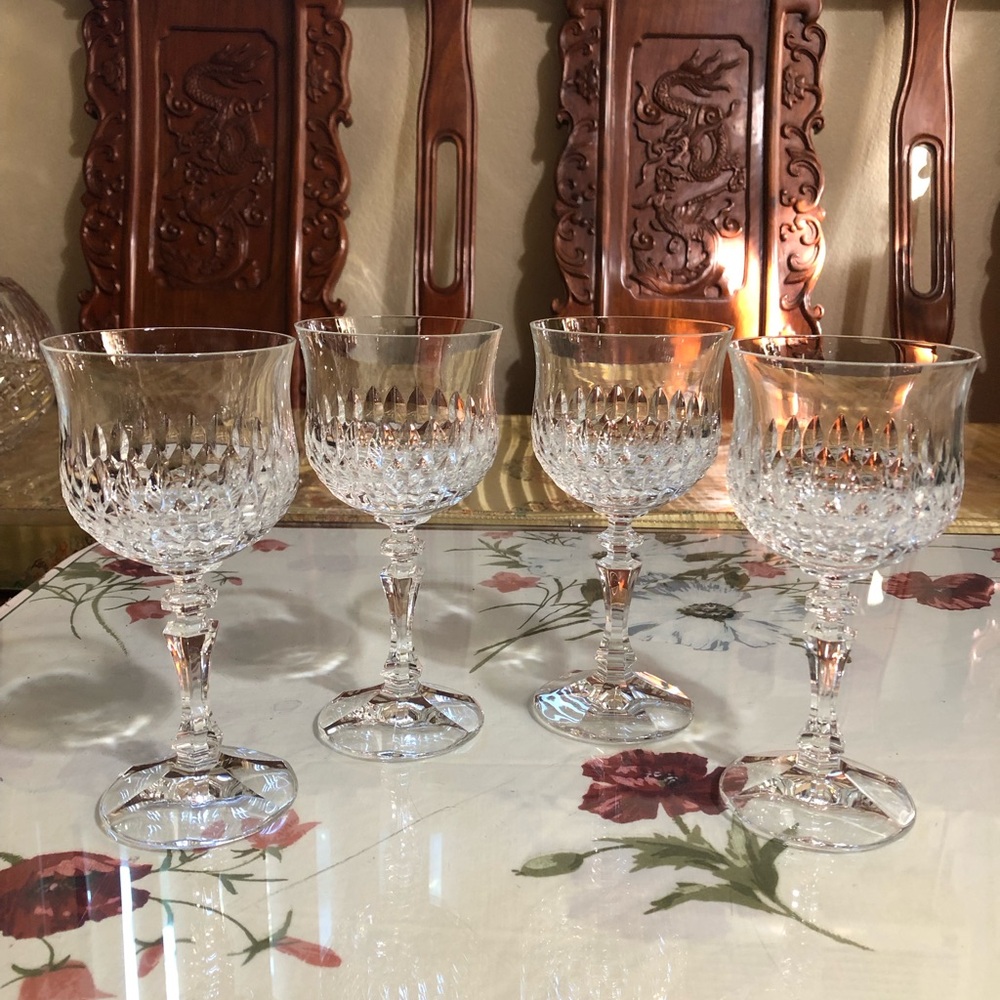 Schott Zwiesel Desiree 24%  Lead Wine Glasses Germany Cut Glasses 6.5” Stemware